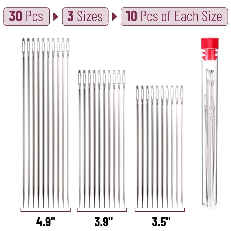Mr. Pen- Large Eye Needles for Hand Sewing, 30 pcs,