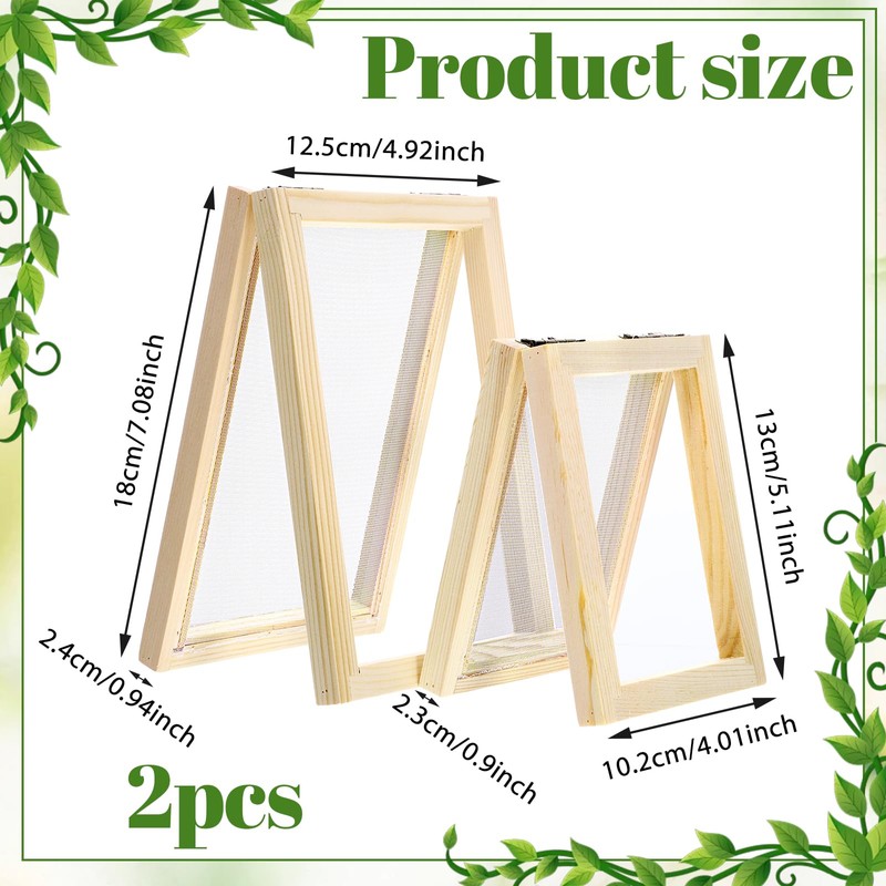 2 Pcs Paper Making Screens, Wooden Papermaking Screen Frame Mould