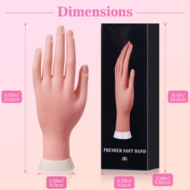Practice Hand for Acrylic Nails, Flexible Nail Mannequin Hands for Nails Practice, Bendable Training Fake Hand Manicure for Nail Art Beginners