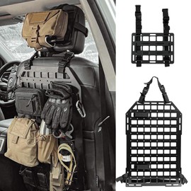 Rigid Molle Panels for Vehicles + Molle Headrest Panel Universal Tactical Molle Seat Back Panel Organizer Modular Storage & Display for Tactical Gears Accessories