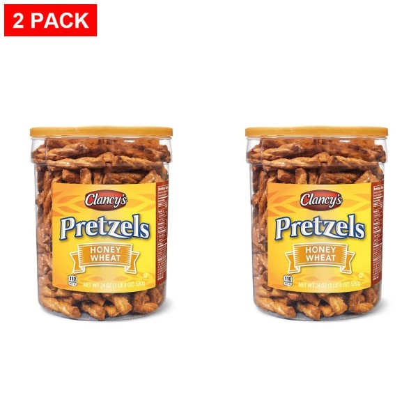 Clancy's Honey Wheat Pretzels, 24 oz - Pack of 2