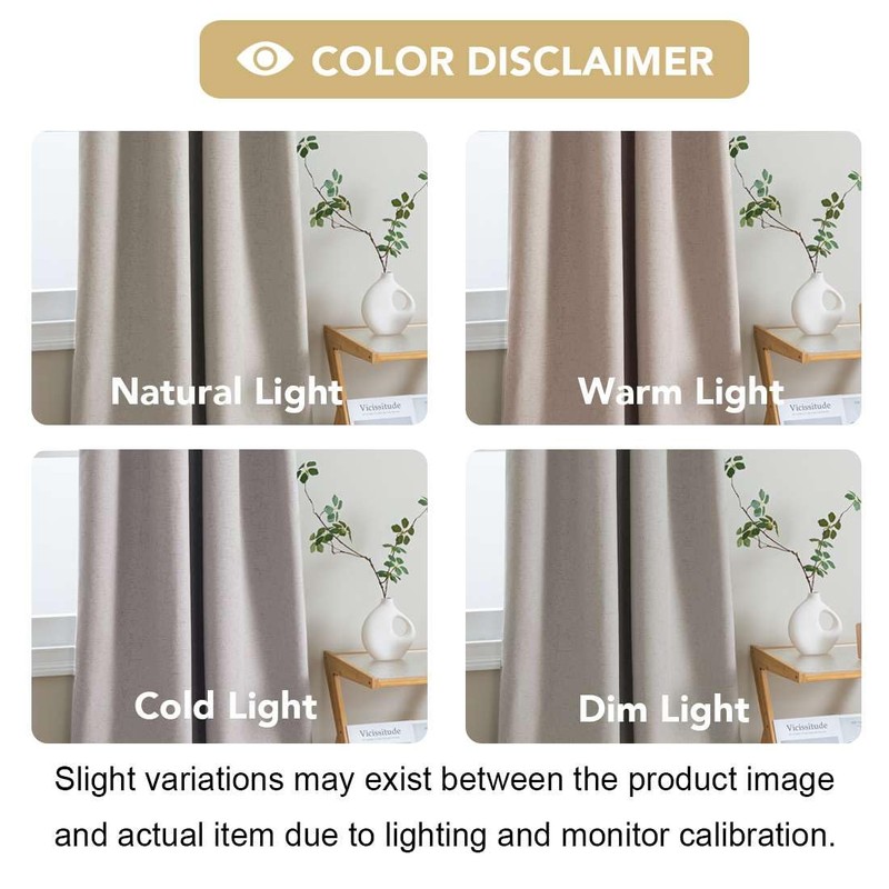 H.VERSAILTEX Linen Look 100% Blackout Curtains 84 Inches Long for