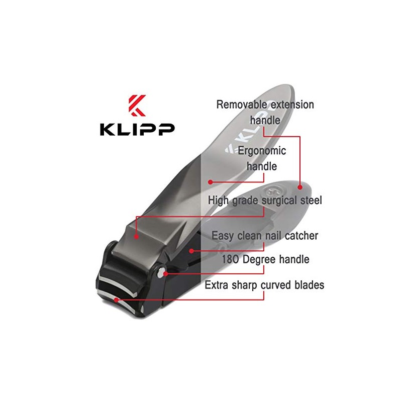 Nail Clippers for Men with Catcher - KLIPP Razor-Sharp Heavy