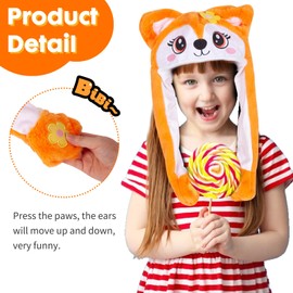 PinkSheep Cute Animal Plush Moving Quirky Hat for Children - Fox