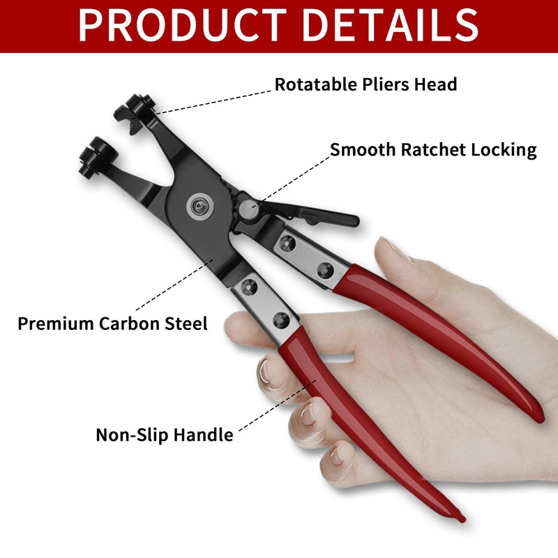 WISEUP 4PCS Hose Clamp Pliers Set - Includes 27" Long