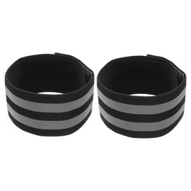 M METERXITY 2pcs Reflective Bands Safety Reflective Tape Strips High Visibility Reflective Running Gear for Cycling Running Night Walking (300x50mm, Black)
