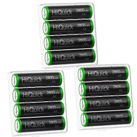 Hiquick AAA AA Rechargeable Batteries 1.2V 1100mAh 2800mAh / LCD Charger Lot - 12x AA 2800mAh Batteries