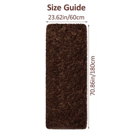 Runner Rug for Bedroom 2x6 Brown Fluffy Shaggy Rug Soft Plush Fuzzy Area Rug Bedside Runners for Hallway Kids Nursery Dorm Playroom Living Room with Non Slip Modern Indoor Decor Carpet