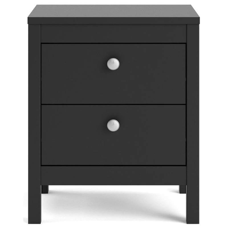 Tvilum, Black Matte Madrid 2 Drawer Nightstand