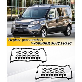2Pcs Engine Valve Cover Gasket Fits for Ram ProMaster City Chrysler 200 Dodge Dart Jeep Renegade Compass Cherokee Fiat 500X, Replace VS50906R 5047440AC