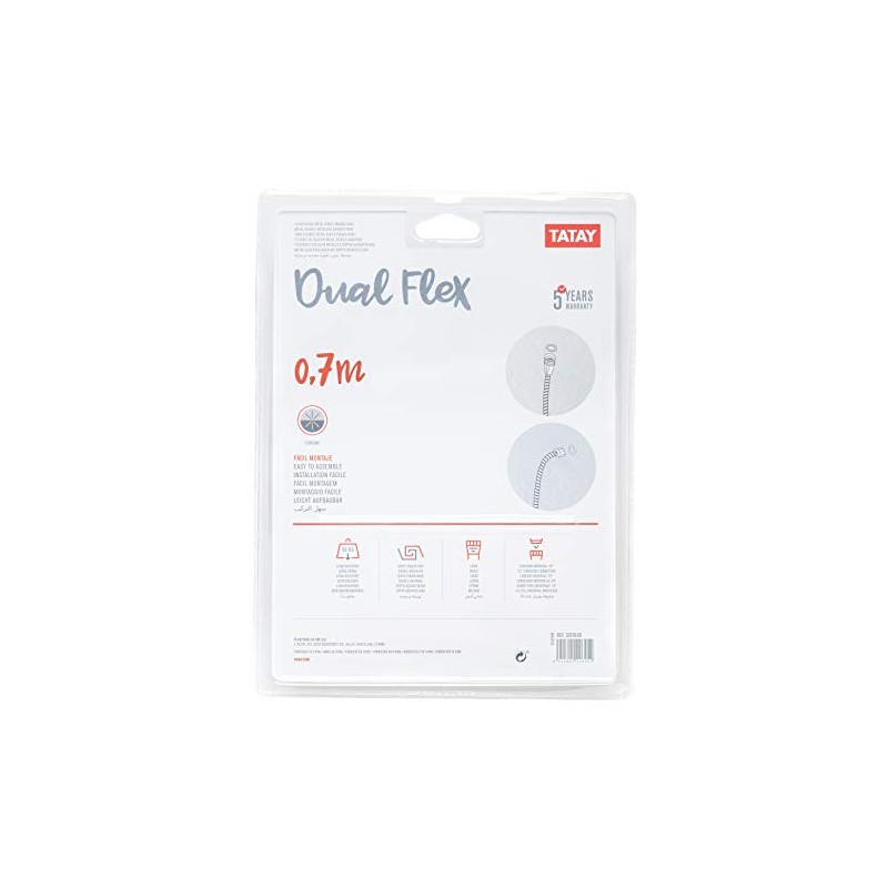 TATAY 3321509 Tubo Doccia, Cromato, 0,7 m