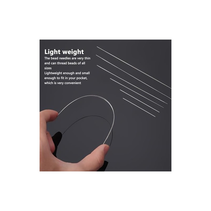 50 Agujas para Abalorios de Ojos Grandes, Agujas de Bordado