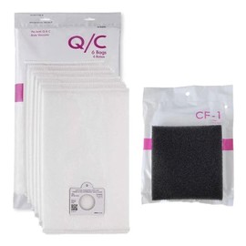 6 Style Q/C Hepa Bags + 1 CF 1 Chamber Filter. Compatible with Kenmore Elite Intuition Progressive 200 400 600 700 800 Series Canister Vacuum Cleaners. Part #'s 53292 5055 81002 50557 50558