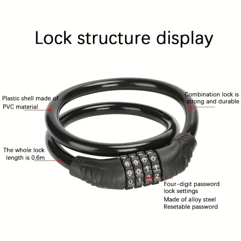 Bike Lock Bicycle Lock Cable Cycle Cycling Locks Heavy Duty