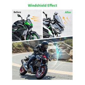 VEISUTOR Windshield for Z500 ABS 2024-2025, Dark Tinted Wind Shield Windscreen Air Deflector for Kawasaki Z500 SE ABS 2024-2025 Accessories