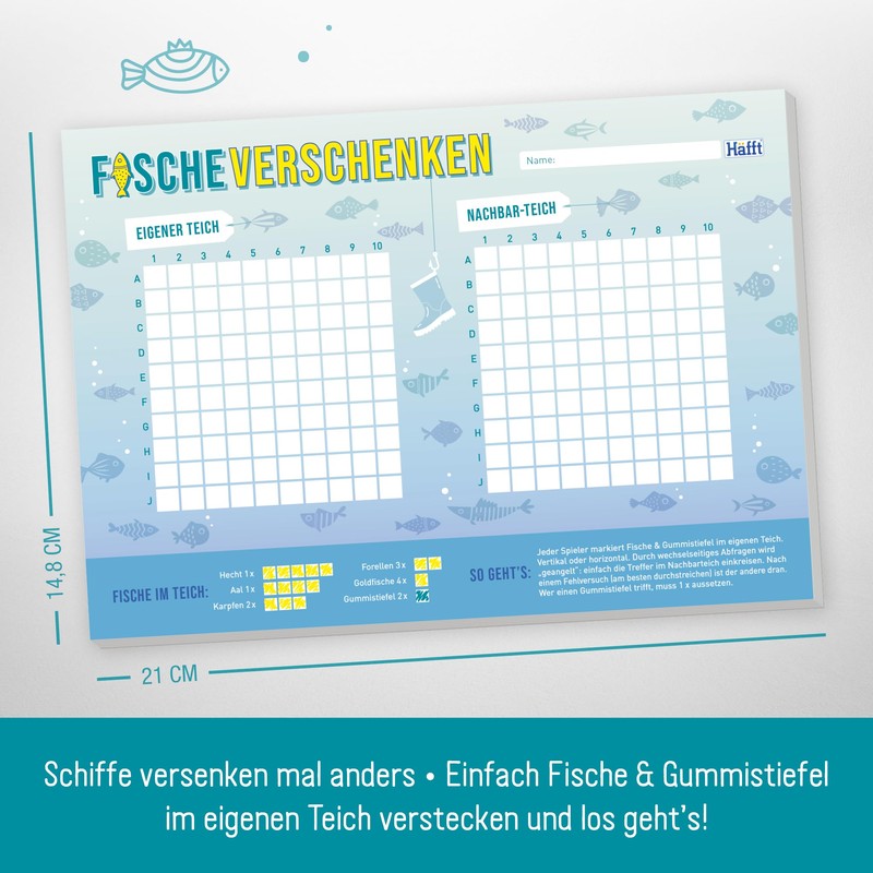 Häfft Sinking Ships Game Pad A5 "Fish Gift" 50 Sheets