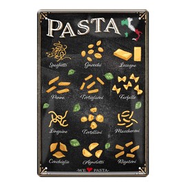 Tin Sign Pasta Italia - Vintage Retro Decorative Sign - Metal Sign for Pasta Connoisseurs - Decoration Pizzeria Restaurant - Metal Wall Decoration - Kitchen Decoration - Gift for Noodle Lovers - 20 x