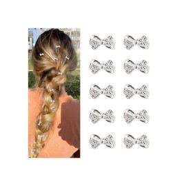 Mezrkuwr 10 Stück Mini-Haarspangen mit Schleife, kleine Haarspangen, Haarschmuck, süße Mini-Haarspangen, Haarspangen für Foto, Alltag, Party, Hochzeit