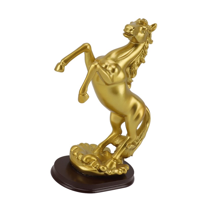 Horse Statue Gold Synthesized Resin Unique Horse Art Figurine for
