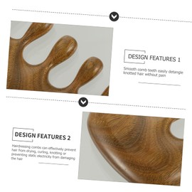 Healvian Hairdressing Comb Ebony Wide-tooth Scalp Brush Massaging Comb for Hair Oil Balancing Static Prevention