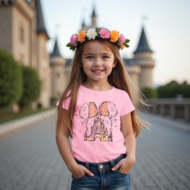 GLIGLITTR Magical Shirt for Toddler Baby Girl Magic Kingdom Tshirt Cute Castle Outfit Holiday Family Vacation Summer Tee Tops(Pink,2-3T)