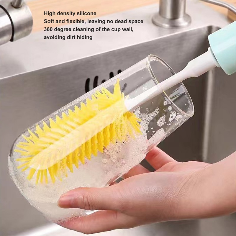 Electric Bottle Brush Cleaner Smart Removable Long Handle Silicone Automatic