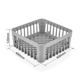 TemoWare Commercial Dishwasher Open Basket - Glass Holder 350x350x150mm