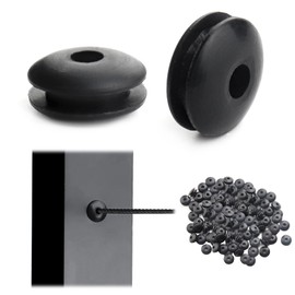 Muzata 60 Pack Black Cable Railing Rubber Grommets ONLY for Level 1/8" 5/32" Wire Rope Protector Sleeves Deck Cable Railing Hardware Kit Metal Posts CB29