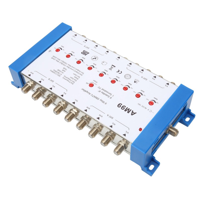 9 Way SMATV Amplifier Professional Plug and Play Satellite TV