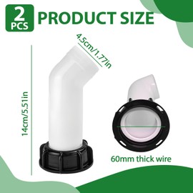 mohito 2 Stück IBC auslaufstutzen s60x6,IBC Ablaufstutzen Zubehör,IBC Auslaufstutzen,Anschlussstück für den Abfluss von IBC-Wassertanks und Regentonnen, weiß