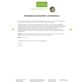 Sanct Bernhard Orthopaedic Abdominal Sleeper Pillow and Children's Pillow + Removable Cover 30 x 50 x 5 cm