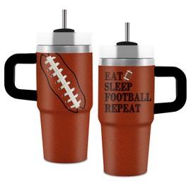 Football Gifts for Boys 8-12, Kids Football Tumbler with Handle and Straw 14 Oz, Insulated Stainless Steel Footballs Stuff Mug for Little Boys Girls Player Lovers Fans
