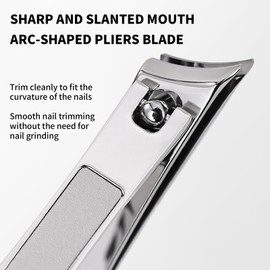 2-Piece Slant Curved Blade Nail Clipper Clippers for Thick Nails for Seniors Nail Clippers for Men Thick Nails for Thick Toenails and Ingrown Nails, Podiatrist Toenail Clippers for Seniors and Men