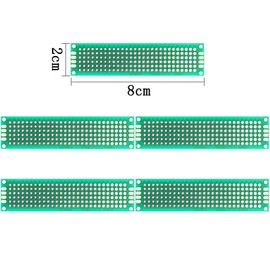 Yetaida PCB Bread Board Kits, 2x8-3x7-4x6-5x7cm Double Sided PCB Board Kit, 32Pcs Bread Board Kit,Green PCB Bread Board, FR-4 Fiberglass Board Kits, Breadboard for Protoboard Soldering