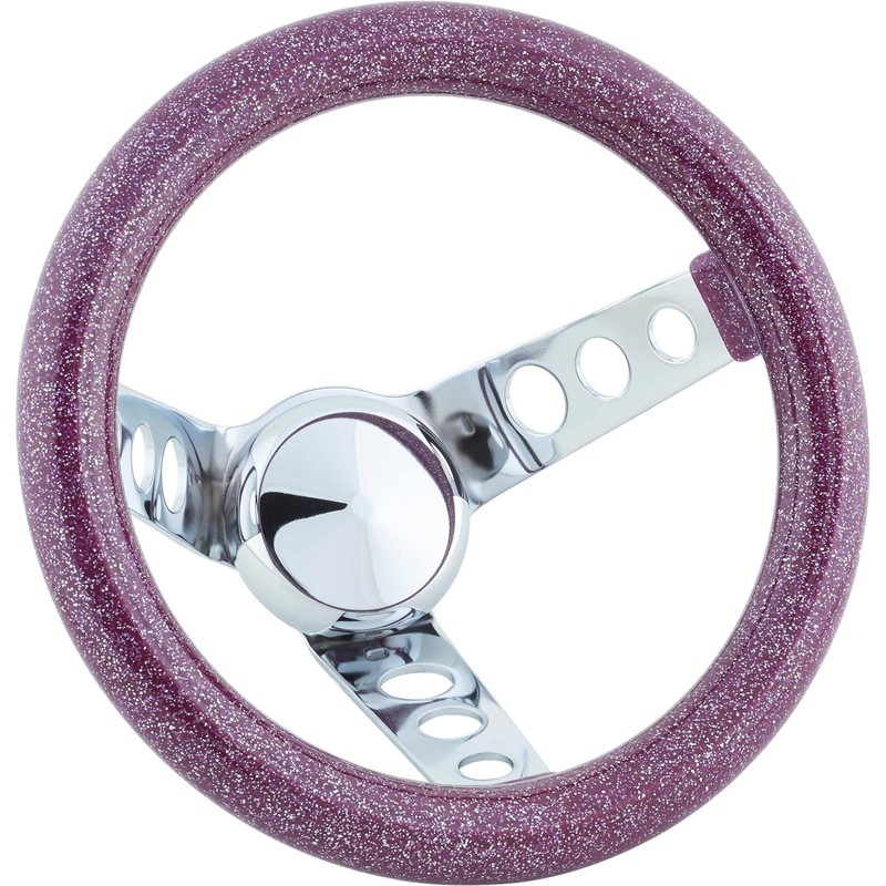 9-3/4 Inch Blue Metalflake Steering Wheel, 5-1/2 Dish