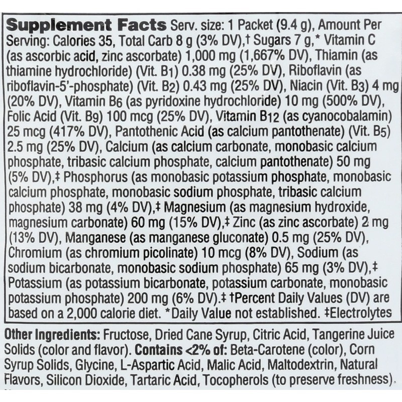 ALACER Tangerine Emergen C Packet, 0.33 OZ