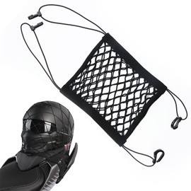 Motorcycle Cargo Nets, 10x11inch Double Layer Helmet Net for Motorcycle High Elastic Motorcycle Bungee Cargo Net for Luggage Helmet Storage