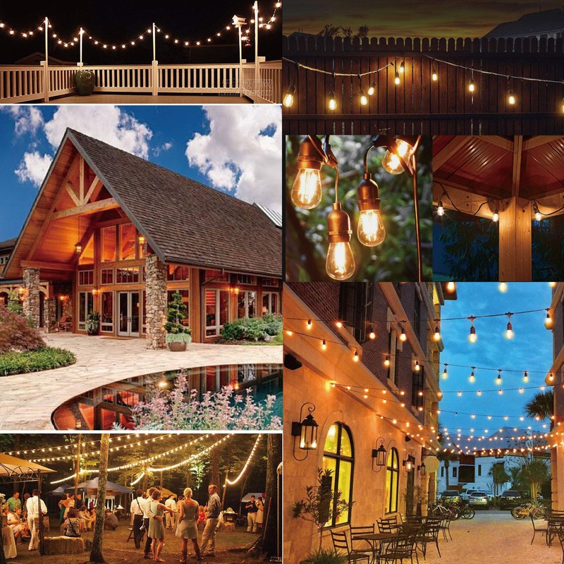 SUFEIMAS Outdoor String Lights LED 150FT with 45 Sockets 48pcs