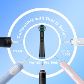 Caslynor Replacement Heads Compatible with Oral B Electric Toothbrush, Superior Teeth Cleaning with Cross Bristles, 8 Count, White