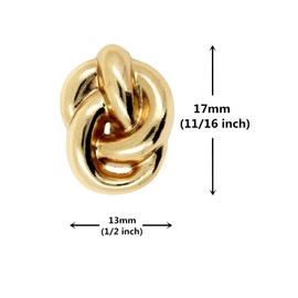 Bezelry 12 Pieces Thick Knot Metal Shank Buttons. 17mm X 13mm(Gold)