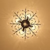 SEOL-Light Vintage Crystal Branches Chandeliers Black Ceiling Light Flush Mounted