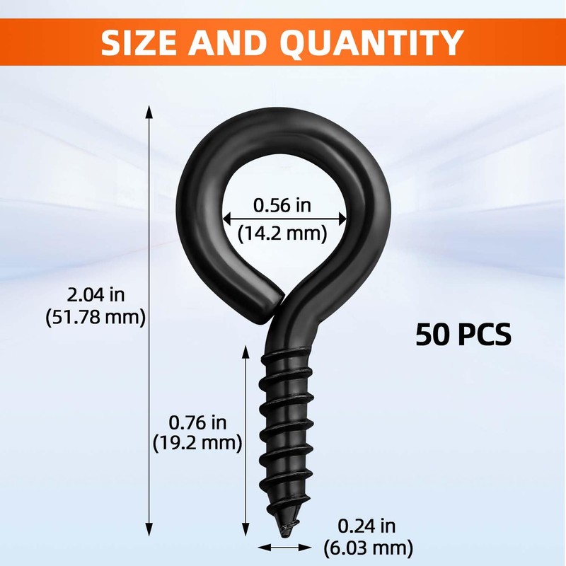#14 x 2 (2 Inch) Screw Eyes, Screw in Eye
