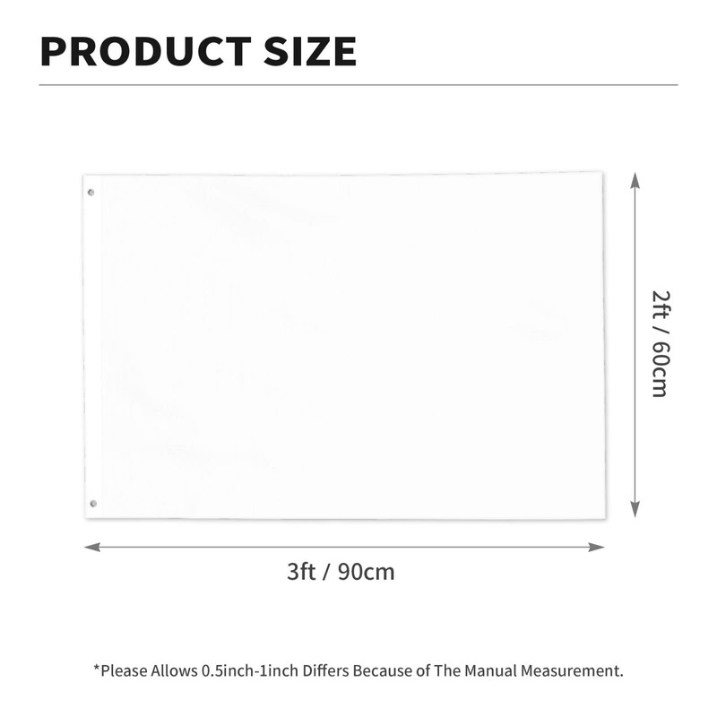 Custom Solid White Blank Flag For Outdoors Double Sided Print