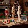 Pinkunn 15.5 Inch Large Unfinished Wood Nutcracker Set of 3-