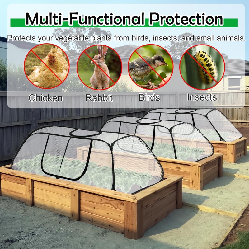 Garden Covers for Raised Beds, Pop up Garden Rows Plants
