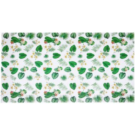 Frcolor Hawaiian Party Birthday Tablecloth Tropical Palm Leaves Print Waterproof Table