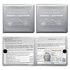 Ziciner Car Registration Insurance Holder, 2Pack Essential Auto Card Document Glove Box Organizer with Velcro Closure, Vehicle Interior Accessories Perfect for Most Car, Truck, SUV (Gray/Big Car)