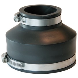 Fernco P1056-42 Flexible PVC Reducing Coupling, Connects 4" Pipe to 2"