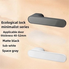 Compatible con cerraduras minimalistas for puertas de interior, con succión magnética y cierre silencioso for puertas de madera de dormitorios domésticos.(Round Black)
