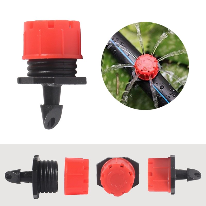 AEDIKO 100pcs Drip Irrigation Fittings 360 Degree Adjustable Irrigation Drippers